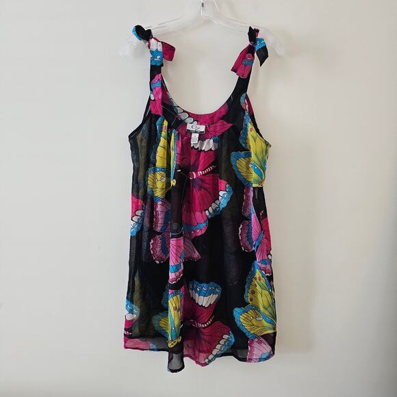 CZ Black Butterfly Swim Cover Up Top Size M - Picture 1 of 5